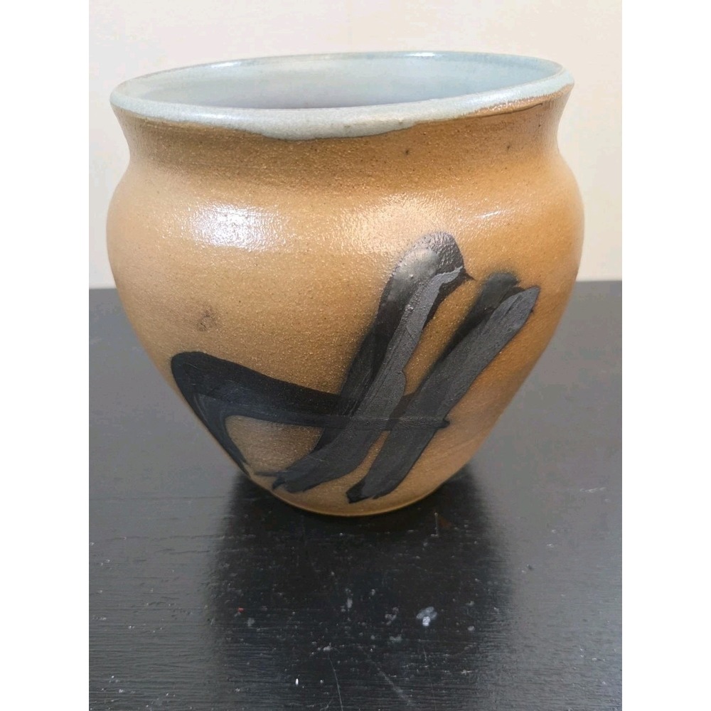 Vintage Signed Studio Art Pottery Vase 6" Hand Painted